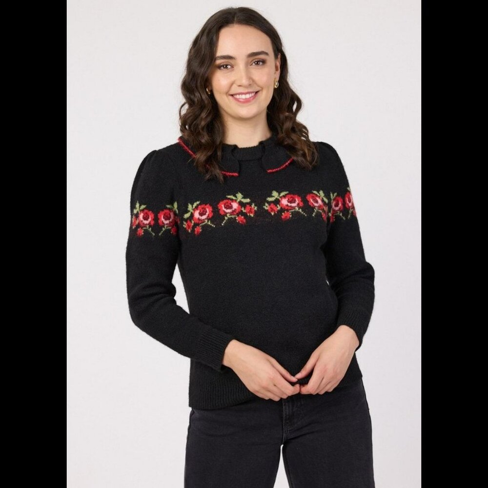 Joanie Brand Ruffalo Frill Collar Knitted Sweater NWT Size US Small